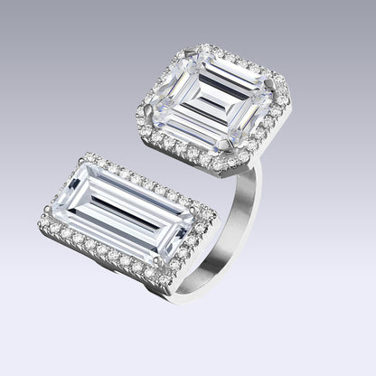 DOUBLE VELVET RING-white edel topaz