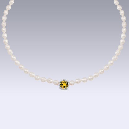 BABY PEARL CHOCKER-golden citrine